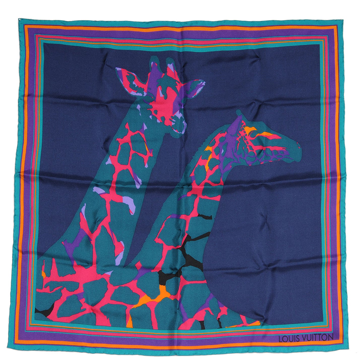 Silk Leopard Giraffe Pompons Scarf