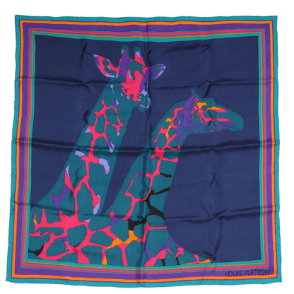 Louis Vuitton Silk Leopard Giraffe Pompons Scarf 2 of 3