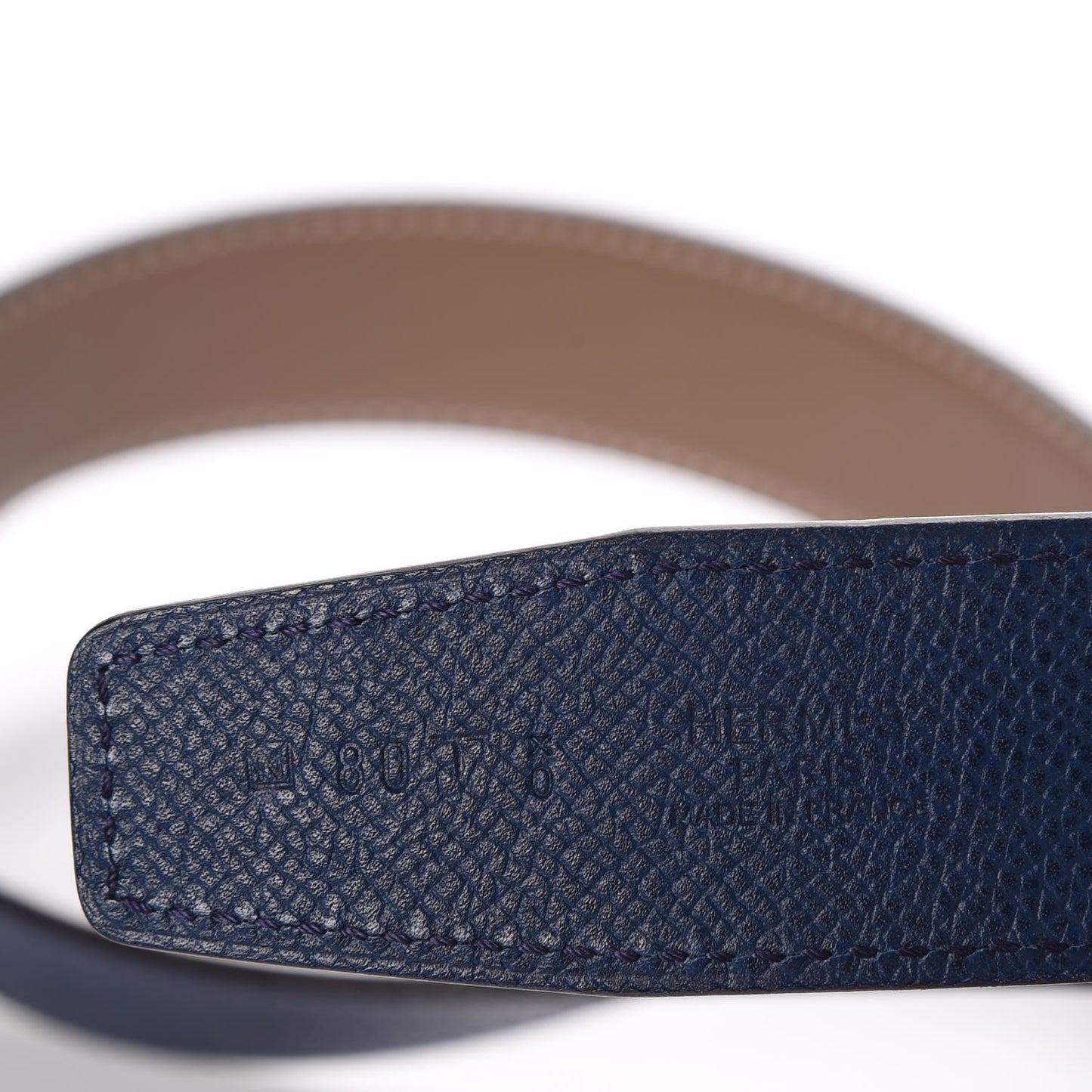 Swift Epsom 32mm Belt Strap 80 Etoupe Bleu de Malte