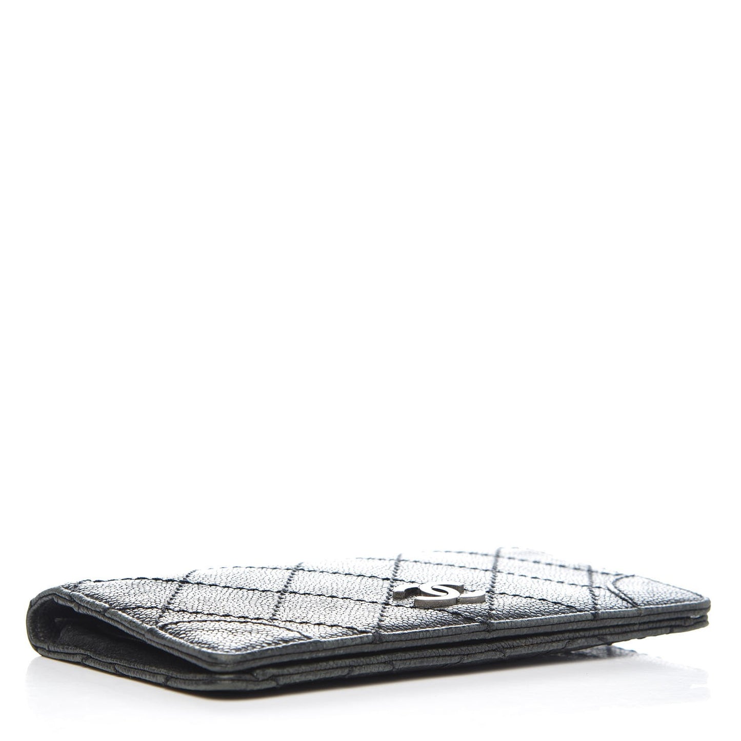 Distressed Caviar Stitched Outdoor Yen Wallet Black