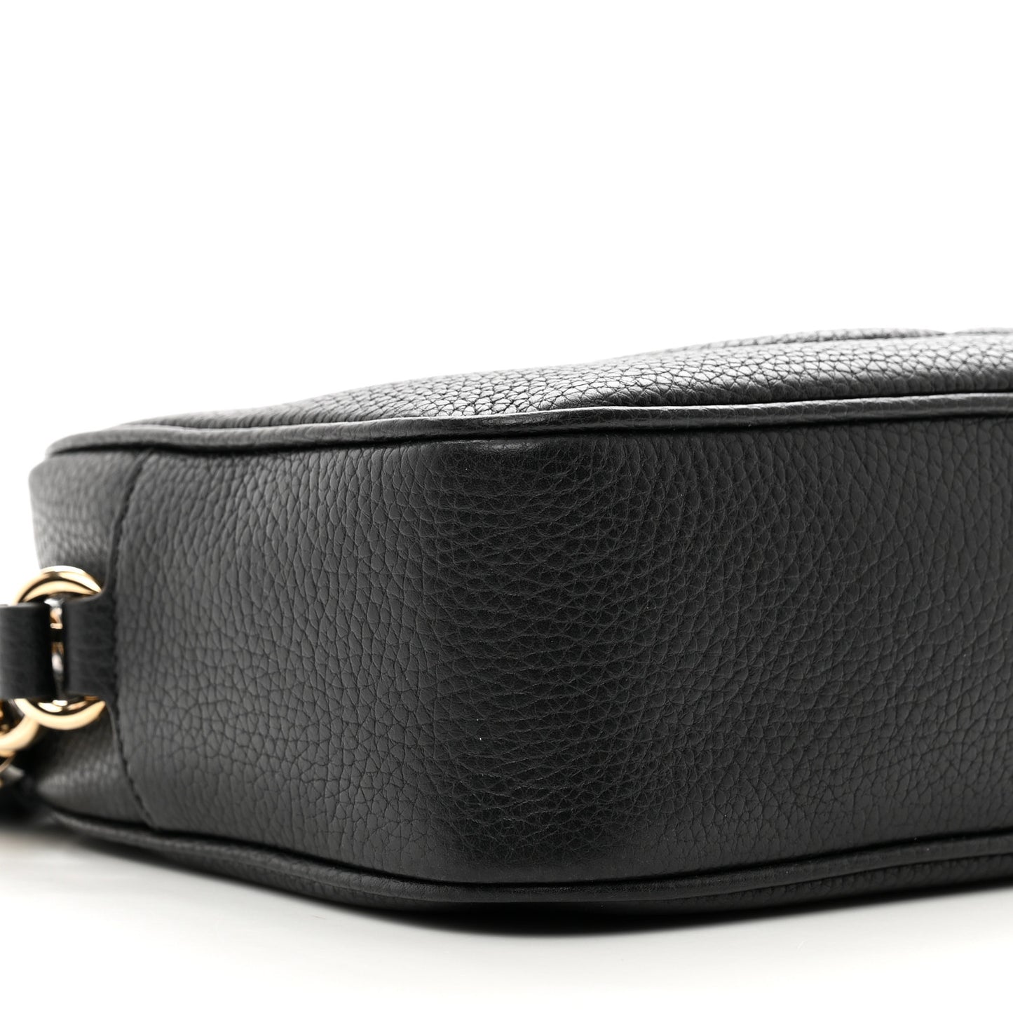 Pebbled Calfskin Small Soho Disco Bag Black