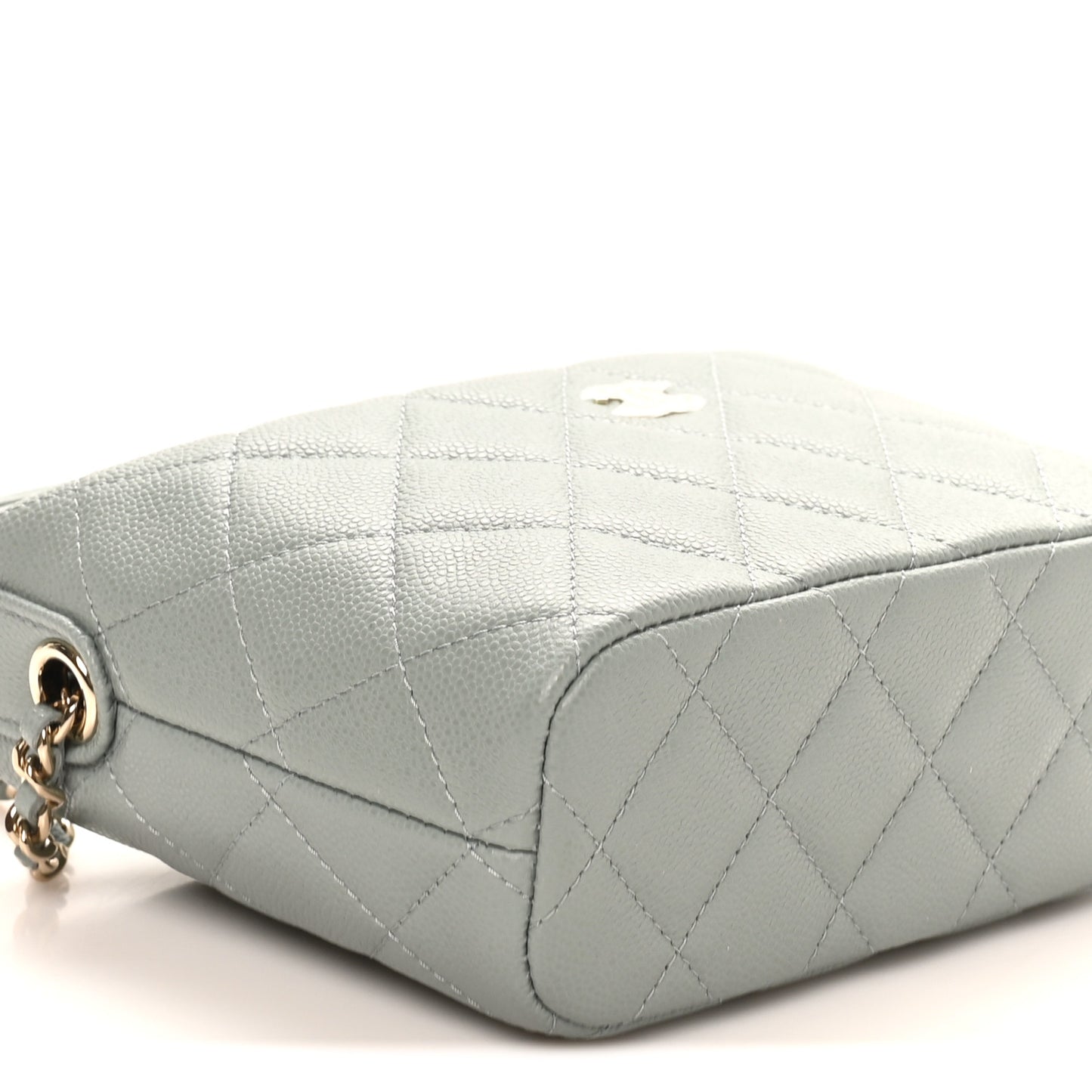 Caviar Quilted Hobo Clutch With Chain Light Green
