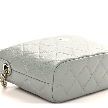 Chanel Caviar Quilted Hobo Clutch With Chain Light Green 9 of 11