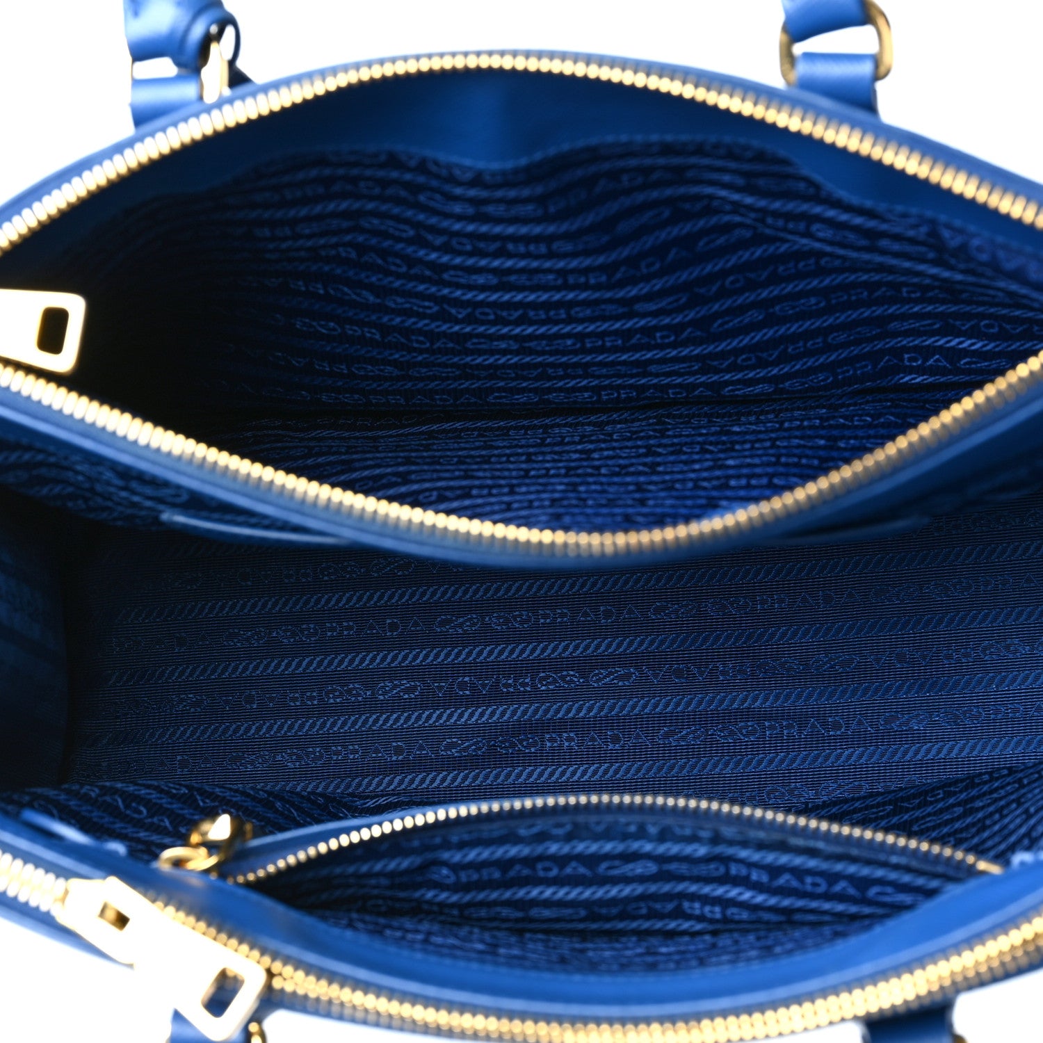 Prada Saffiano Lux Small Galleria Double Zip Tote Azzurro 5 of 9