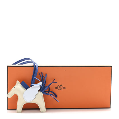 Hermes Milo Lambskin Grigri Rodeo Pegase Horse Bag Charm PM Craie Bleu De France Bleu Brume 5 of 5