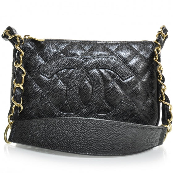 Caviar Quilted Pochette Black