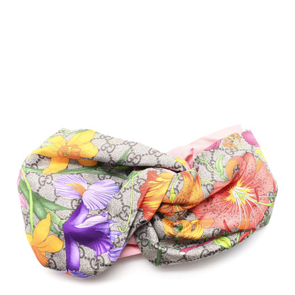 Gucci Silk Monogram Flora Print Headband M Pink 1 of 5