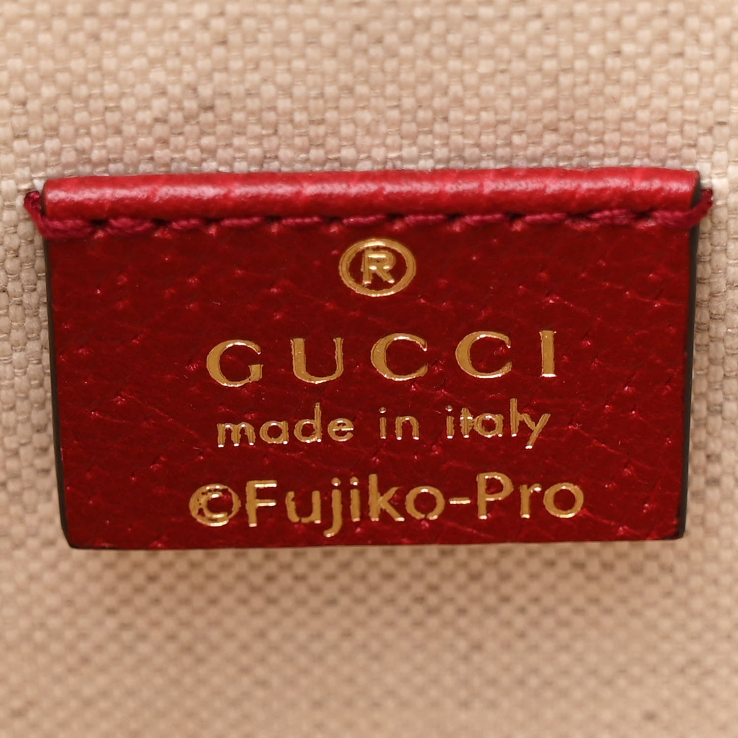 Gucci X DORAEMON Vintage GG Supreme Monogram Small Bucket Bag Beige Cherry Red 6 of 13
