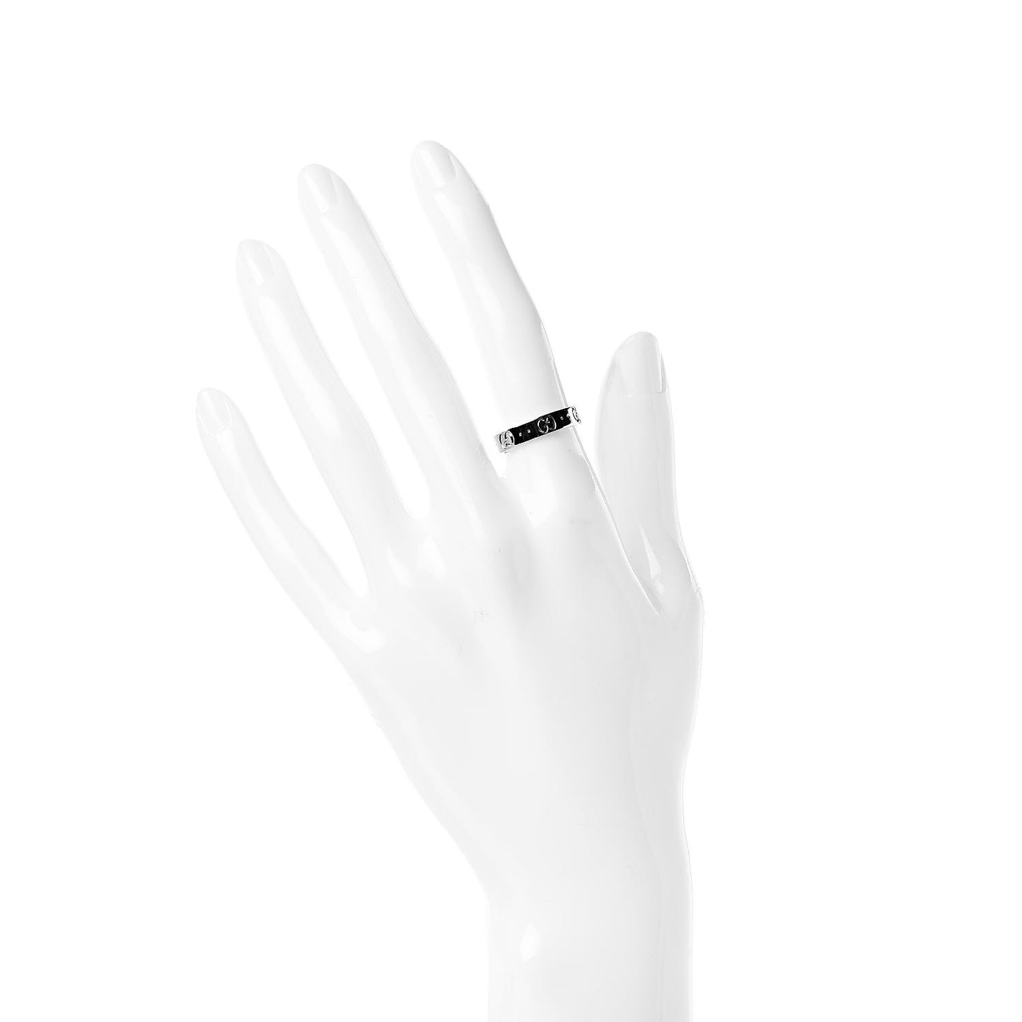 18K White Gold 4mm Icon Thin Band Ring 51 5.75