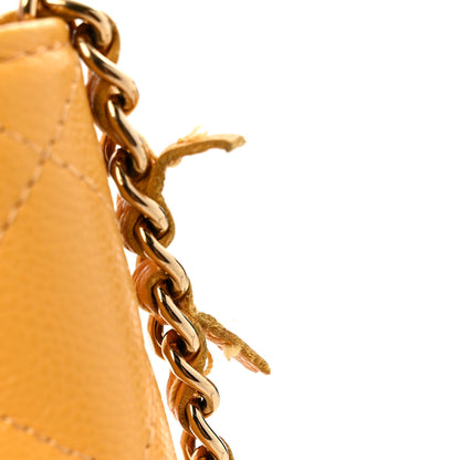 Chanel Caviar Quilted Wallet on Chain WOC Yellow 14 of 15