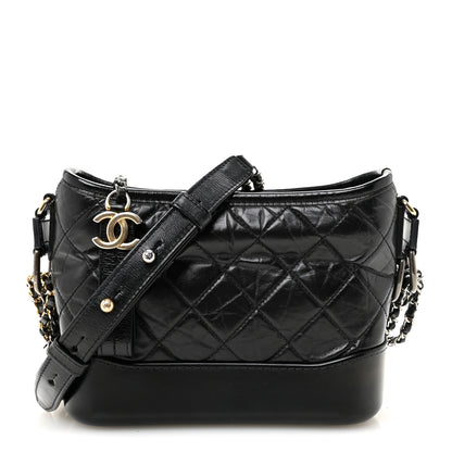 Chanel Aged Calfskin Quilted Small Gabrielle Hobo Black 1 of 10