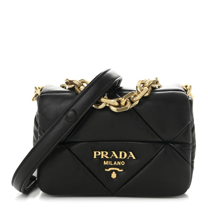 Prada Nappa Metal Quilted Small Patchwork System Flap Bag Black 1 of 11