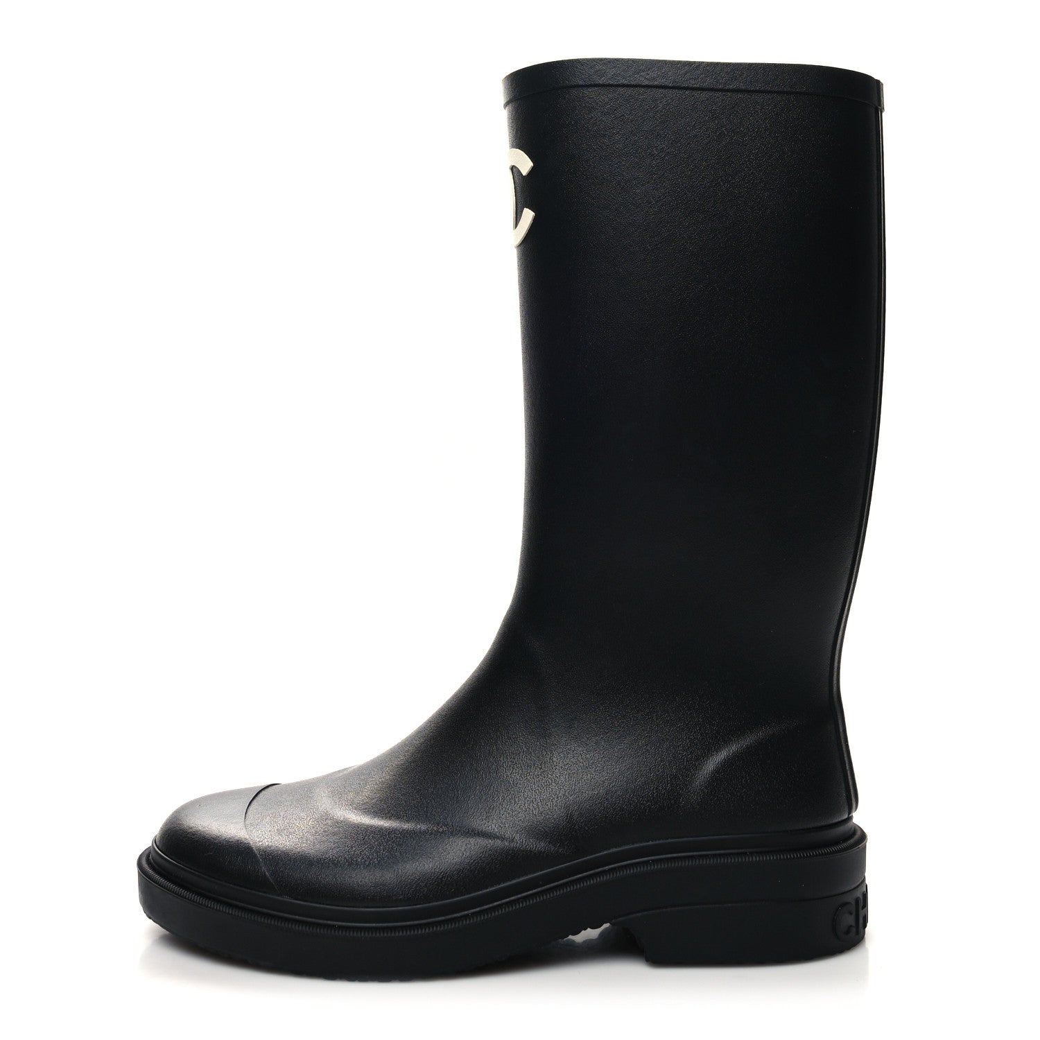 Chanel Caoutchouk CC High Boots 38 Black 1 of 6