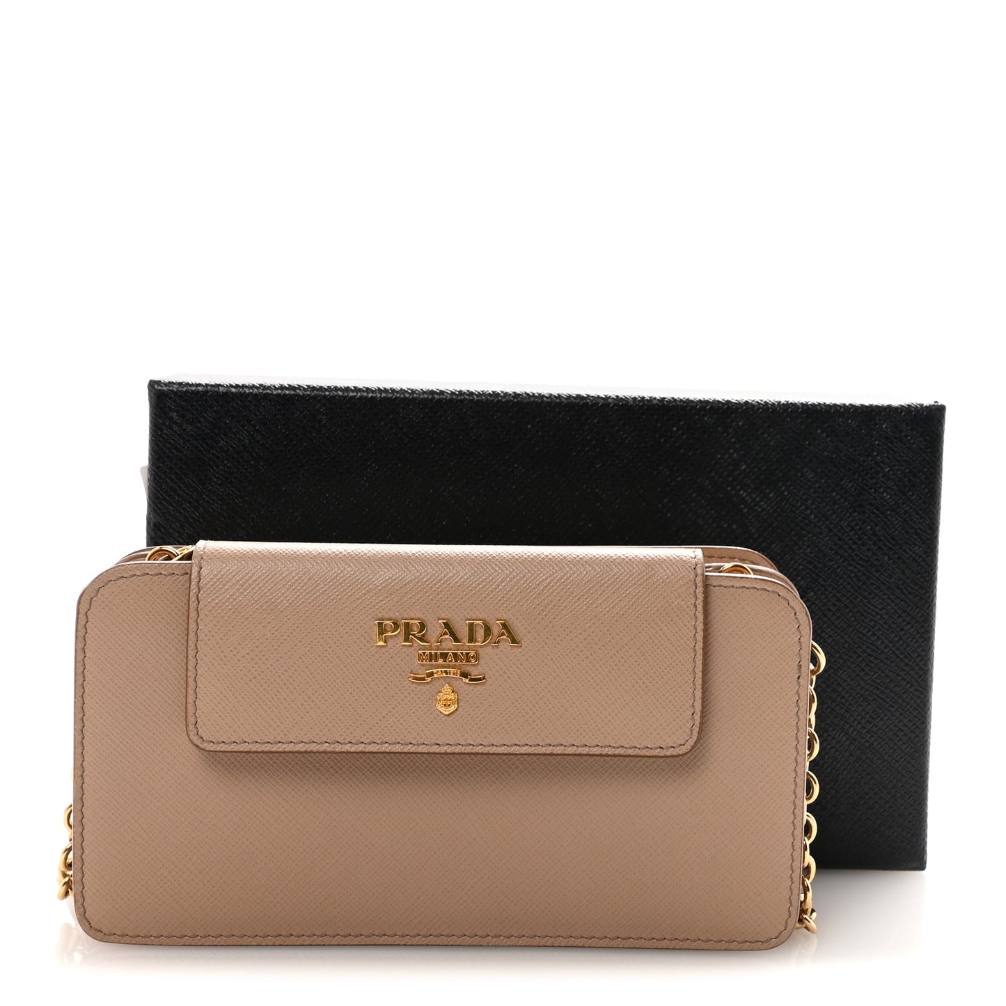 Saffiano Chain Wallet Cammeo