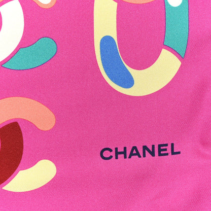 Chanel Silk CC Square Scarf Pink Multicolor 2 of 3