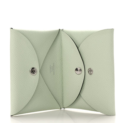 Hermes Epsom Calvi Duo Card Case Vert Fizz 5 of 7