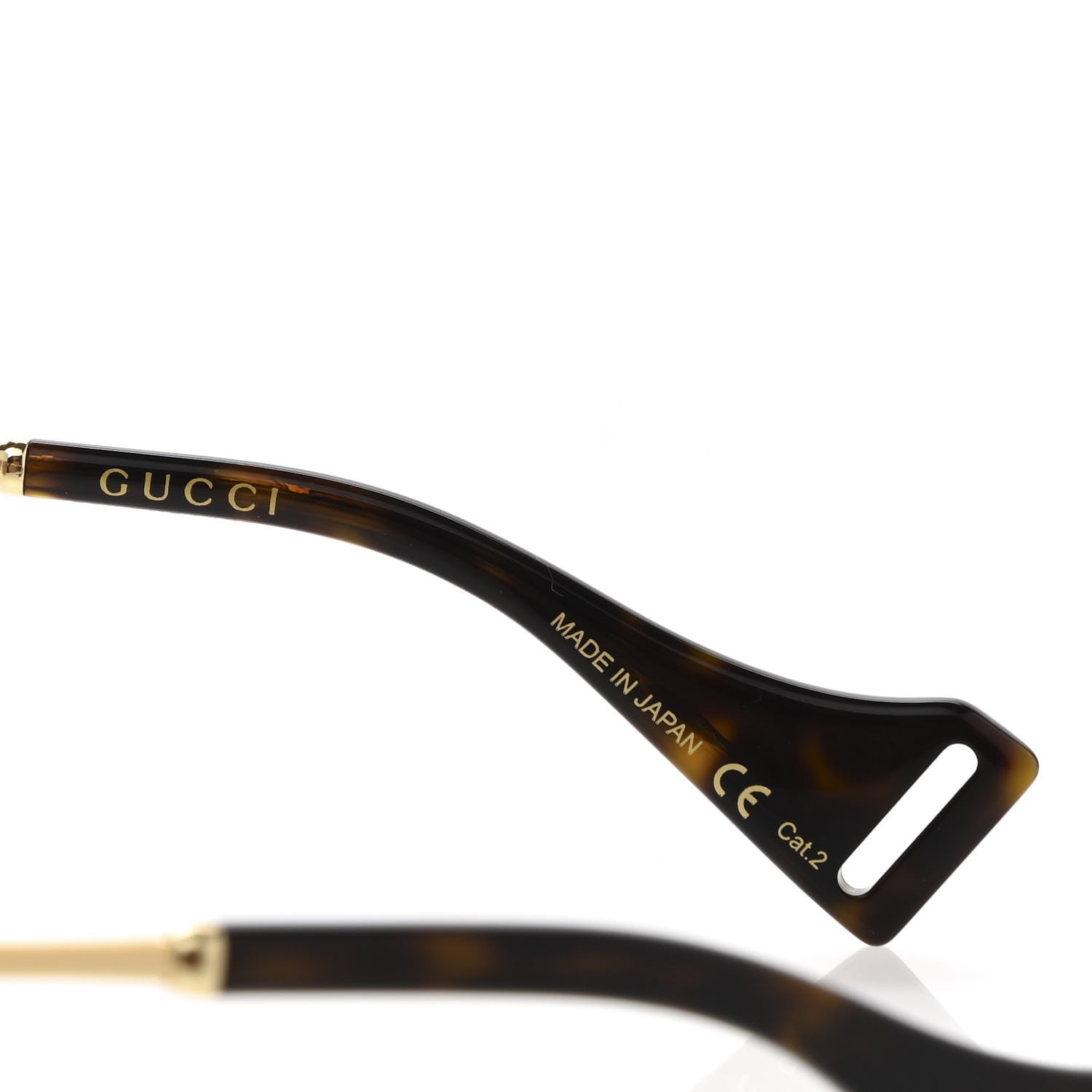 Gucci Web Aviator Sunglasses GG0587S Gold Tortoise 6 of 9