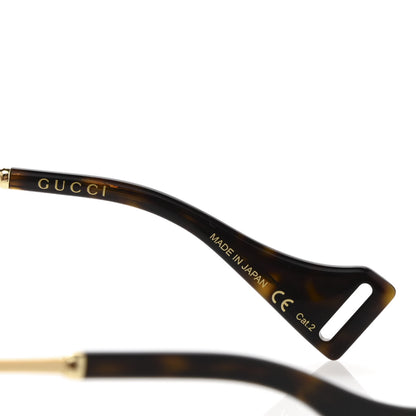 Gucci Web Aviator Sunglasses GG0587S Gold Tortoise 6 of 9