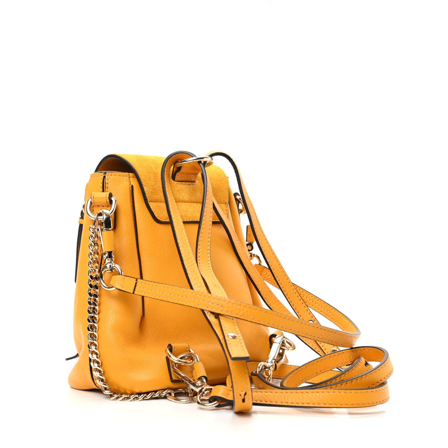 Suede Calfskin Mini Faye Backpack Burning Camel