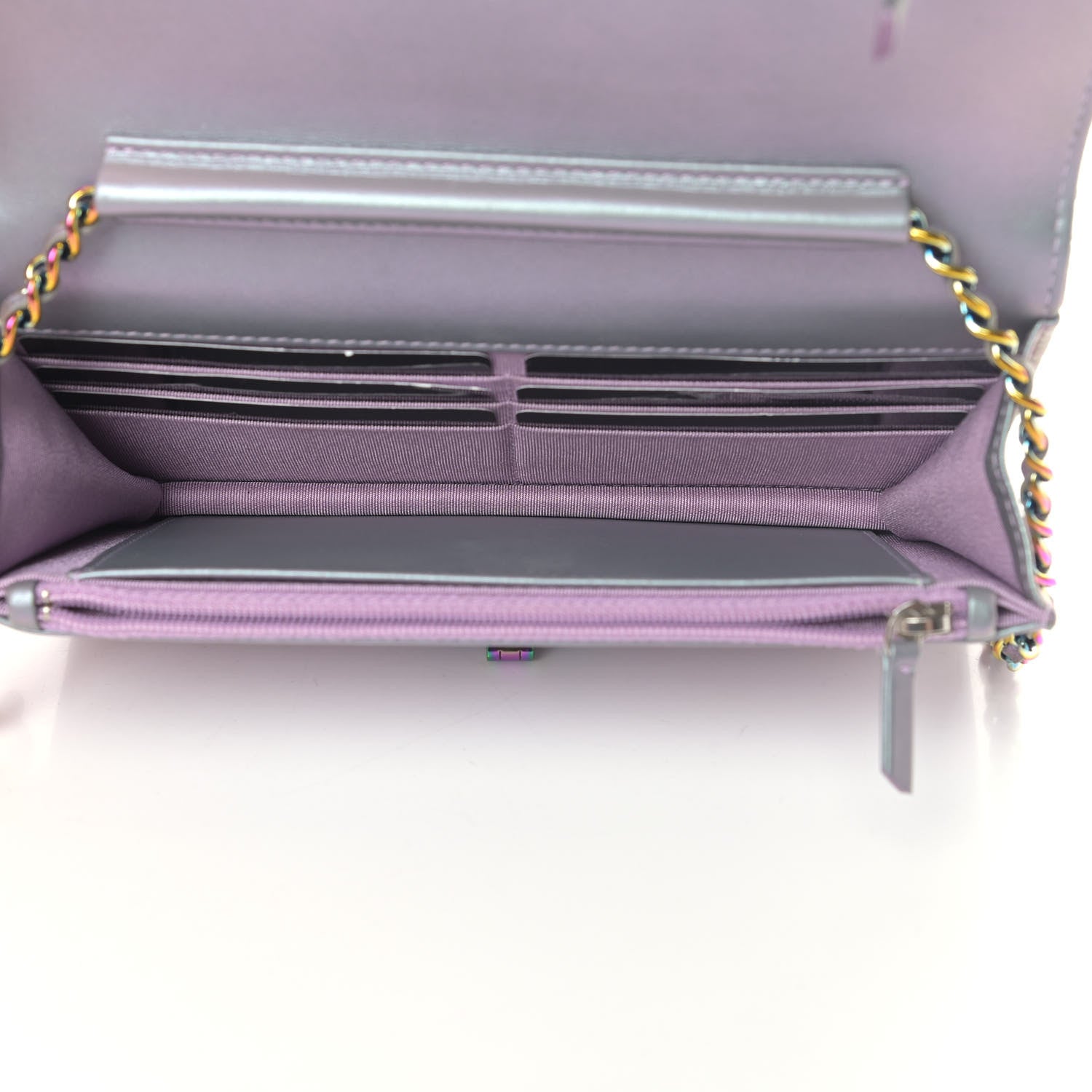 Chanel Iridescent Lambskin Quilted Reissue Wallet On Chain WOC Light Purple 4 of 7