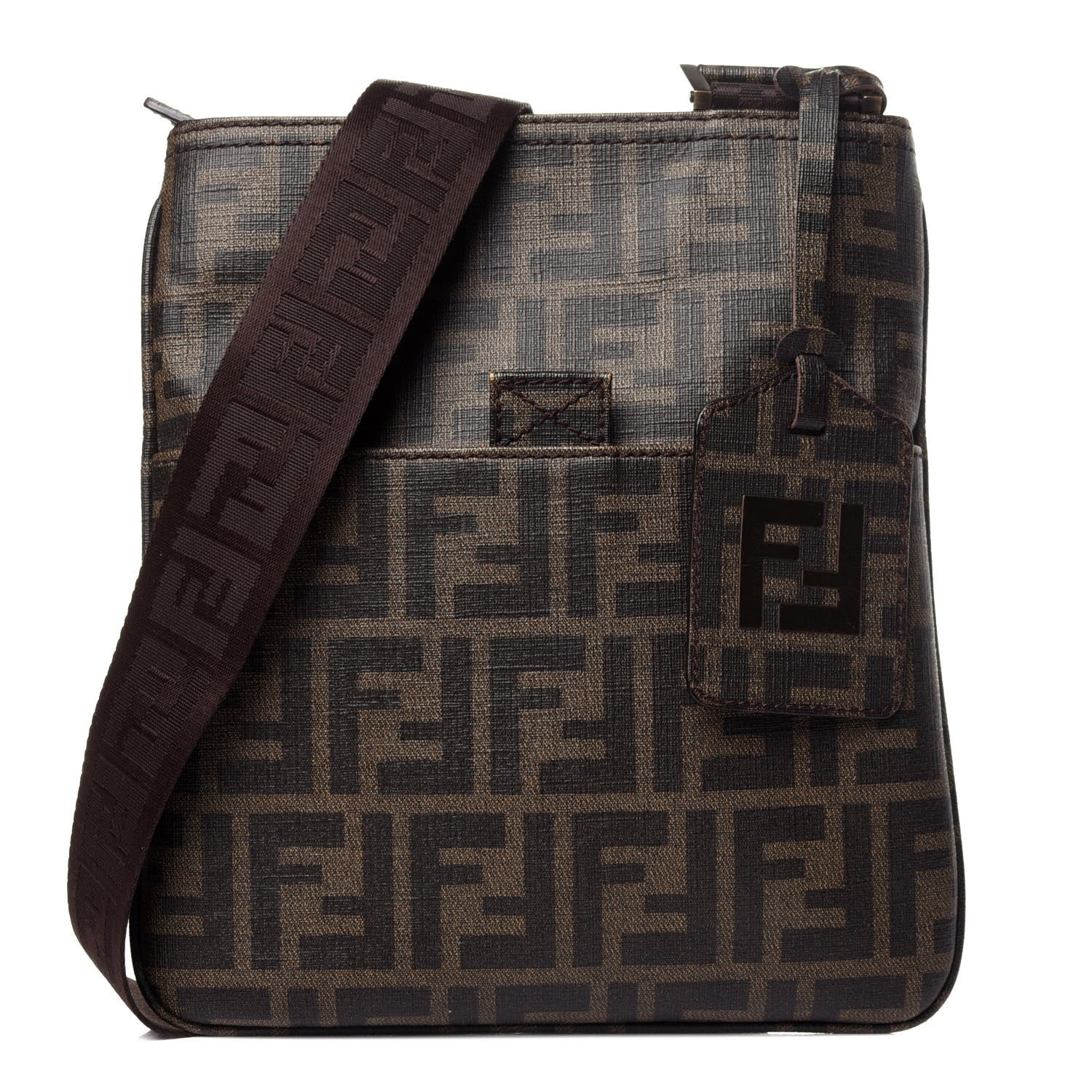 Fendi Zucca Spalmati Messenger Bag Tobacco 1 of 12