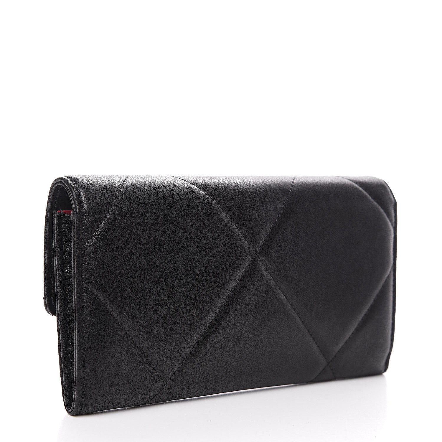 Chanel Goatskin Quilted 19 Flap Wallet Black 2 of 11