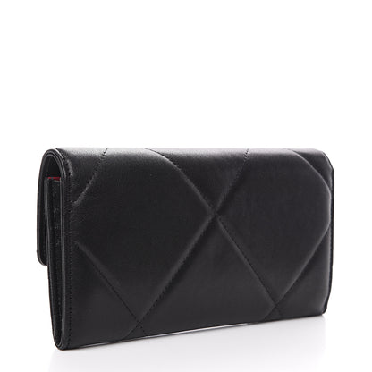Chanel Goatskin Quilted 19 Flap Wallet Black 2 of 11