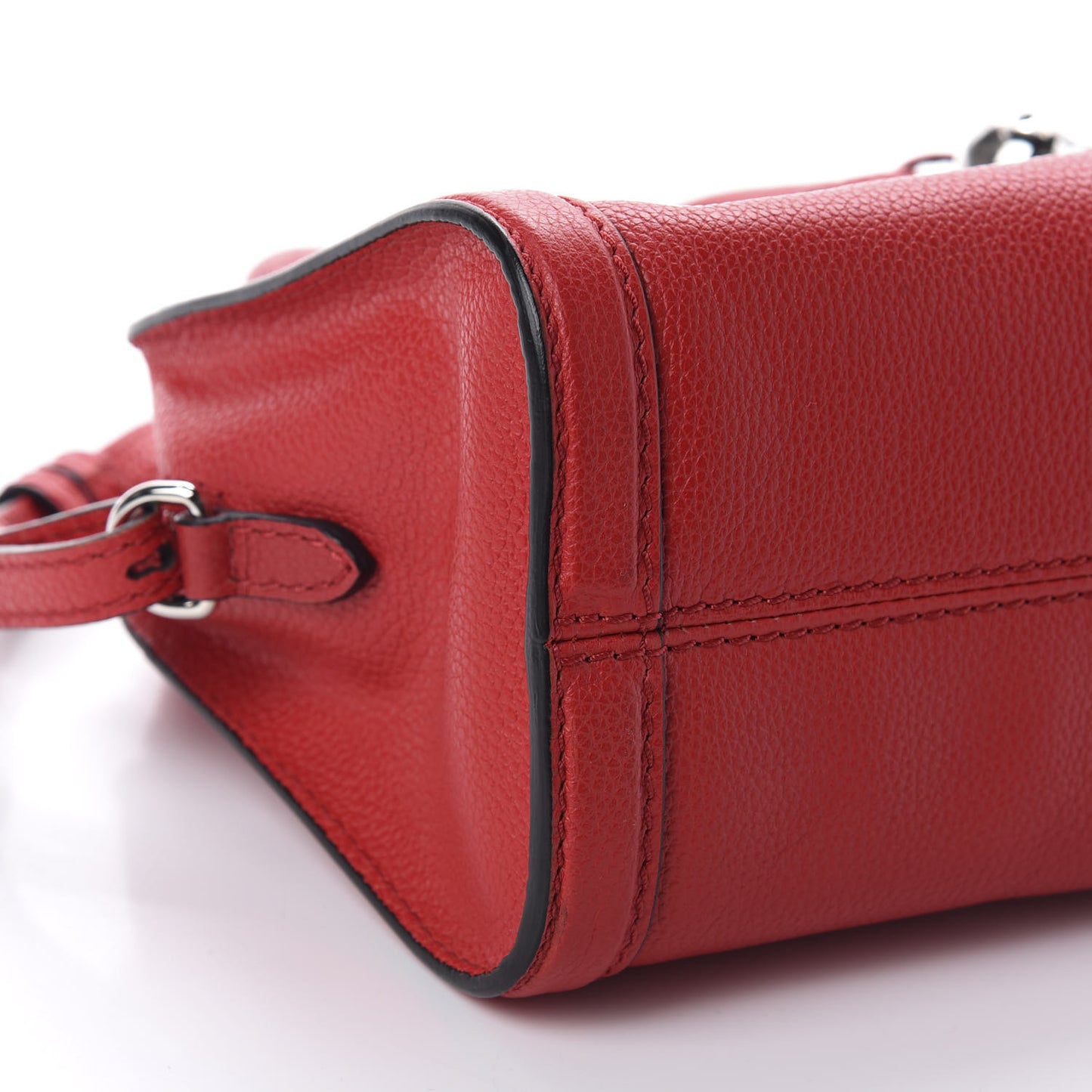 Calfskin Mini Skull Padlock Zip Around Tote Red