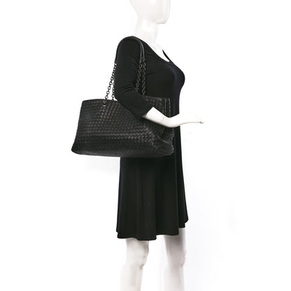Bottega Veneta Nappa Intrecciato Large Classic Chain Strap Tote Black 2 of 11