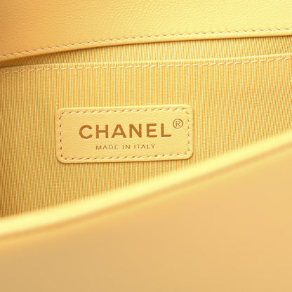 Chanel Calfskin Quilted Medium Boy Flap Yellow 7 of 9