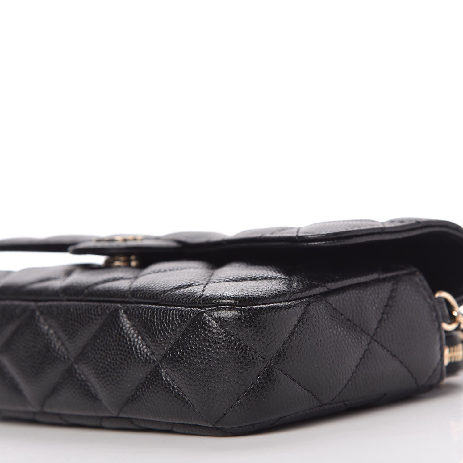 Chanel Caviar Quilted Flap Phone Holder With Chain Black 7 of 12