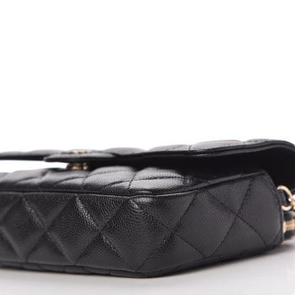 Chanel Caviar Quilted Flap Phone Holder With Chain Black 7 of 12