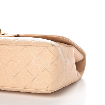Chanel Caviar Quilted Jumbo Single Flap Beige Clair 12 of 14