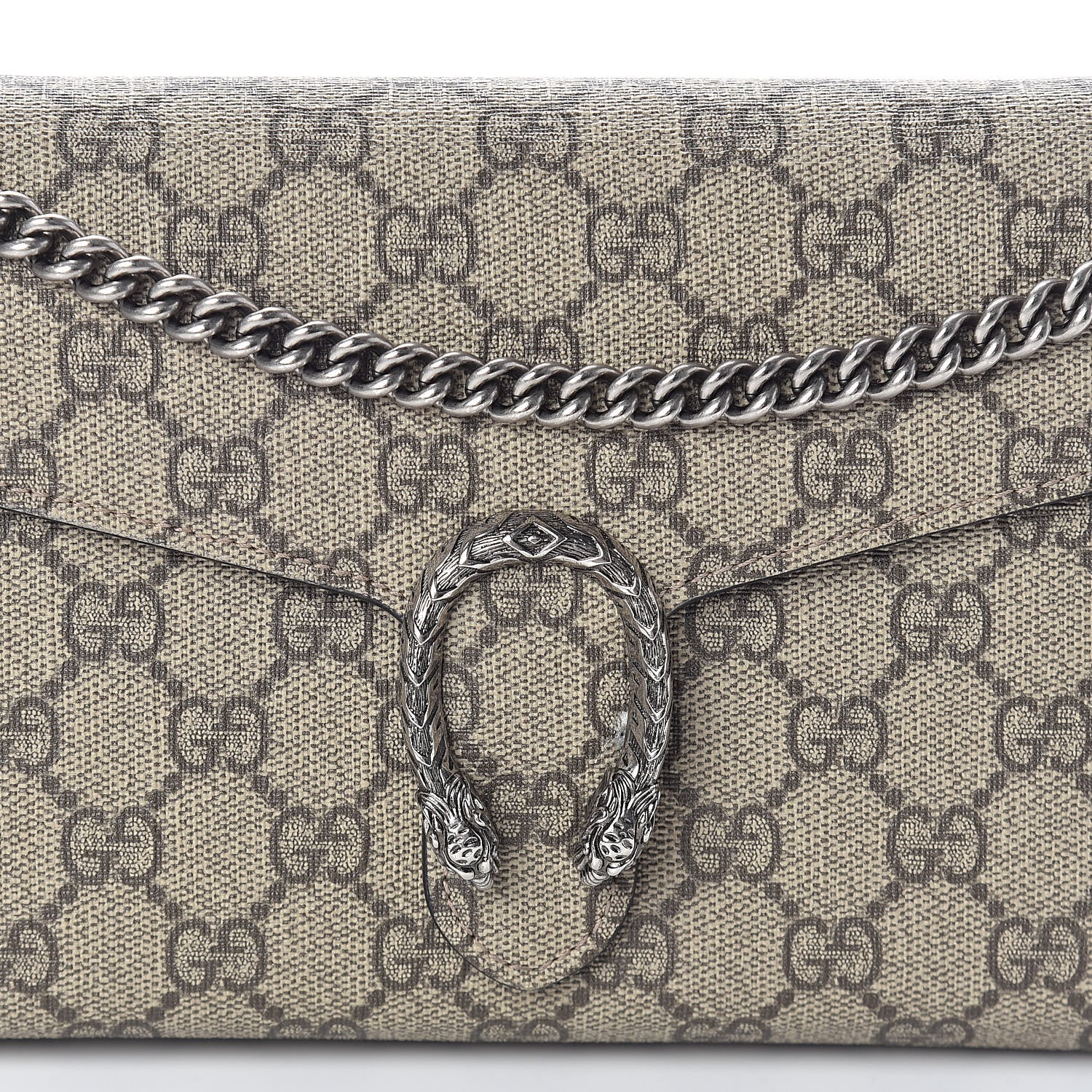 Gucci GG Supreme Monogram Mini Dionysus Chain Wallet Beige Black 7 of 14