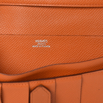 Hermes Epsom Bearn Gusset Wallet Orange 6 of 23