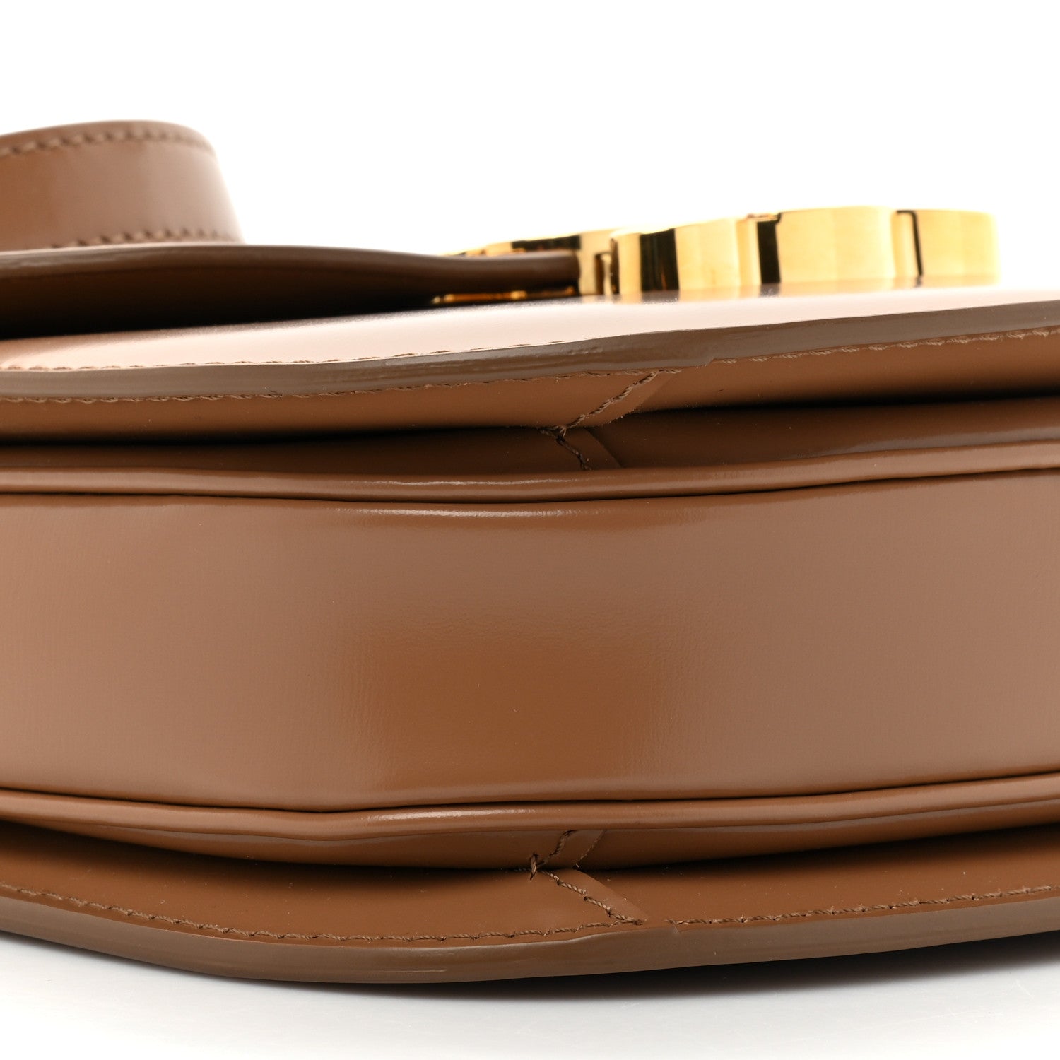 Celine Shiny Calfskin Besace Clea Triomphe Bronze 10 of 13