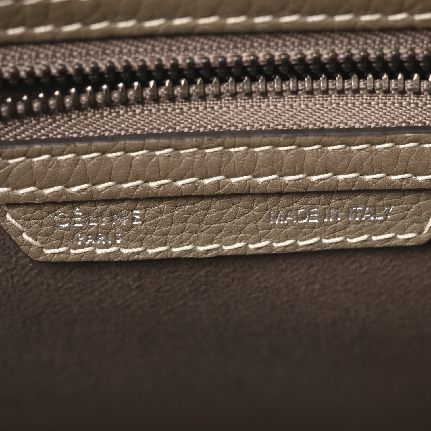 Celine Drummed Calfskin Mini Luggage Souris 6 of 9