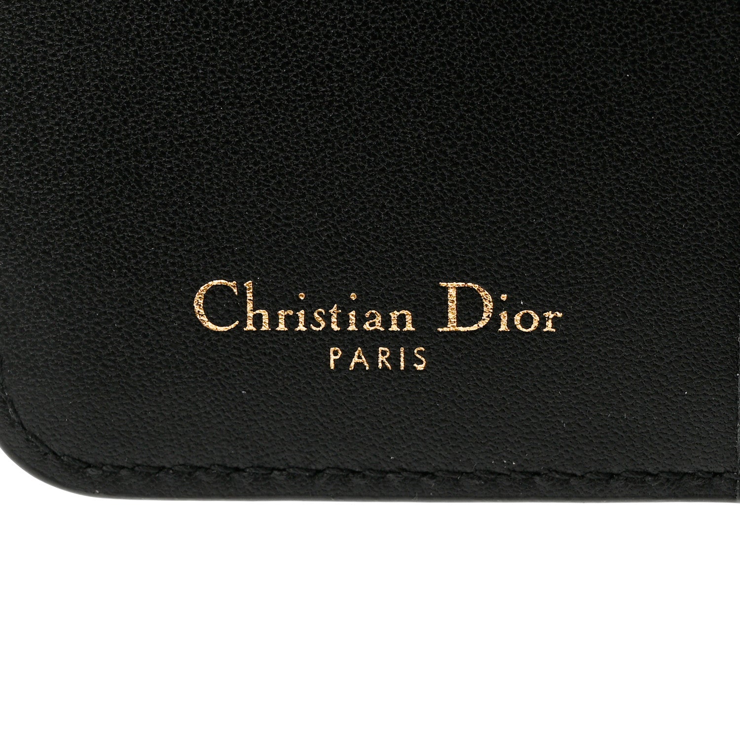 Christian Dior Grained Calfskin Supple Cannage Caro Scarlet Zipped Wallet Black 6 of 8