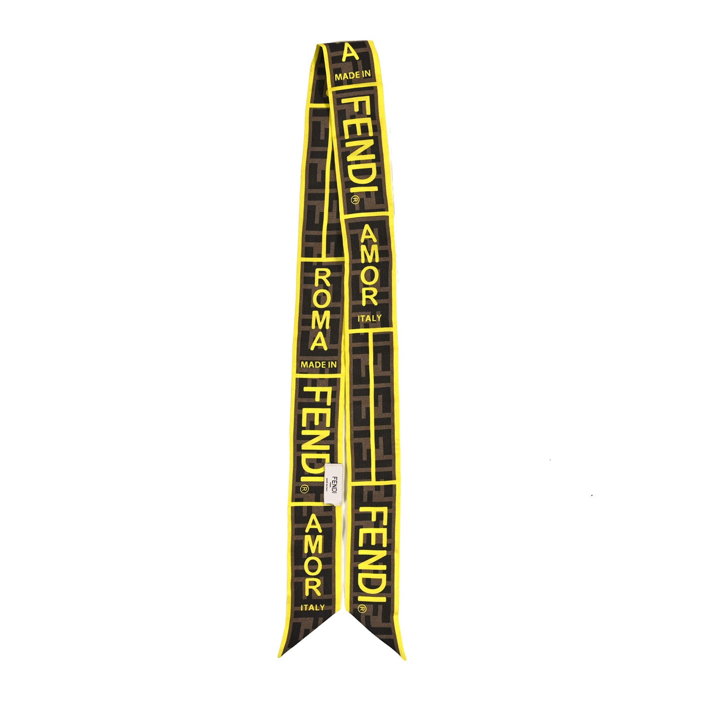 Silk FF 1974 Roma Logo Wrappy Scarf Set Rosa Fluo Tobacco Moro Giallo