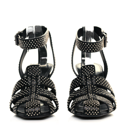 Saint Laurent Calfskin Studded Oak 75 Sandals 40 Black 2 of 8