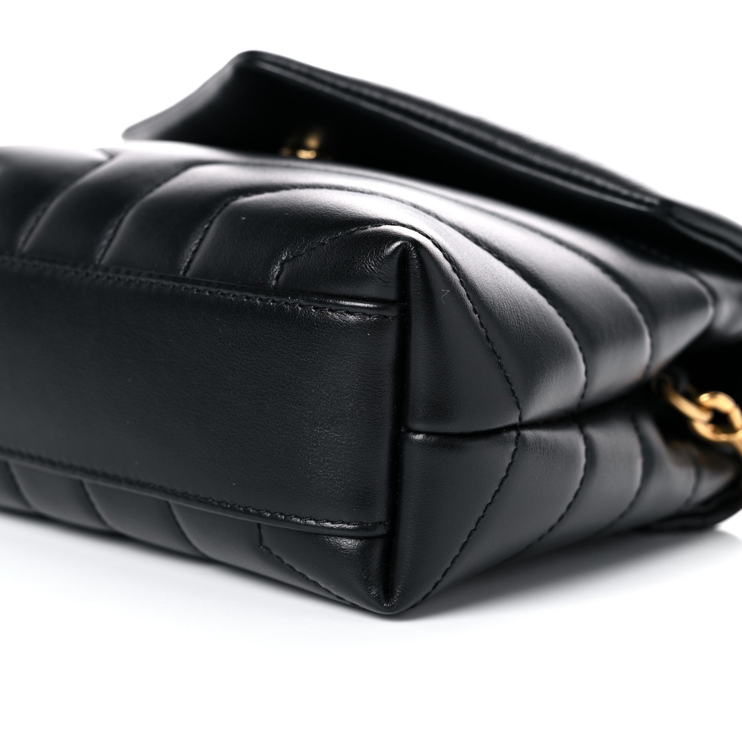 Saint Laurent Calfskin Y Quilted Monogram Toy Loulou Crossbody Bag Black 10 of 12