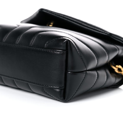 Saint Laurent Calfskin Y Quilted Monogram Toy Loulou Crossbody Bag Black 10 of 12
