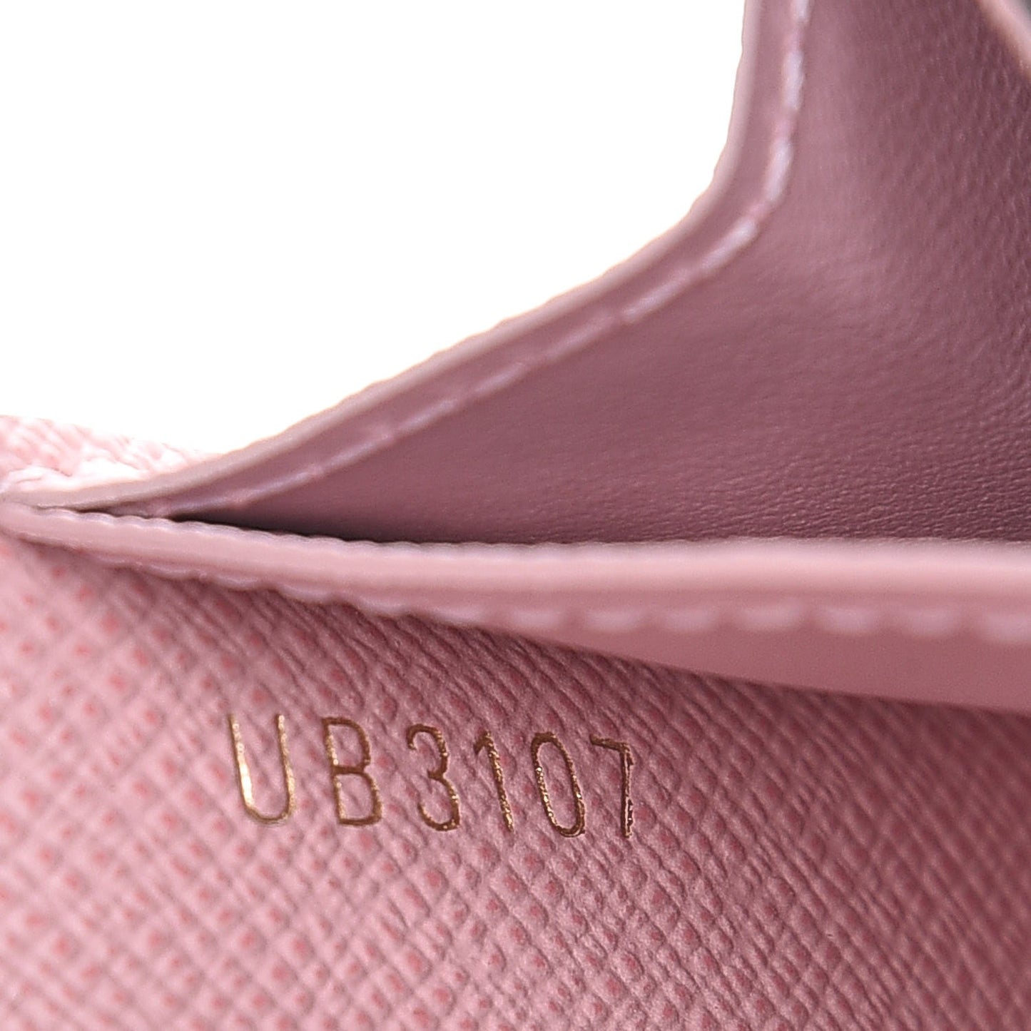 Damier Ebene Rosalie Coin Purse Rose Ballerine