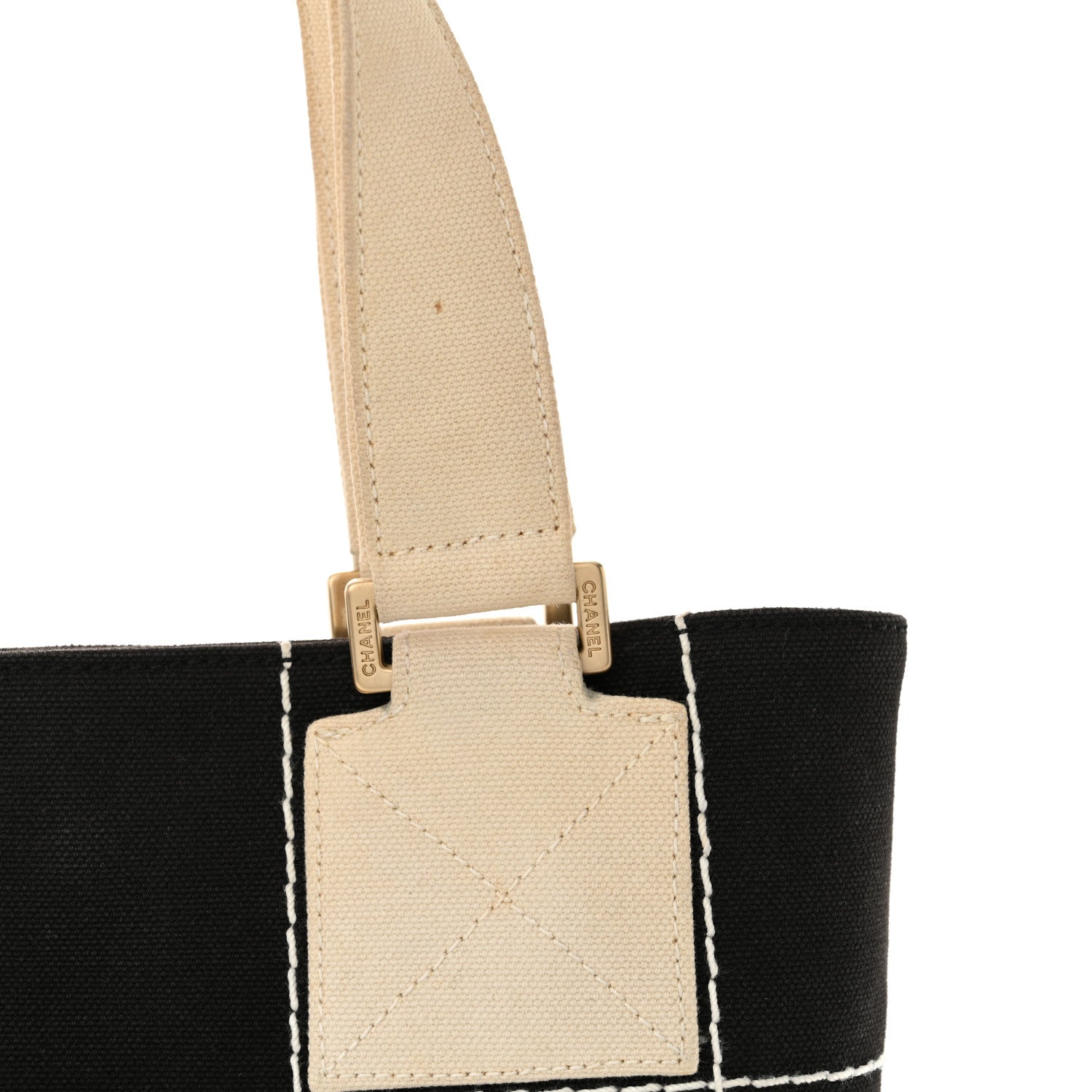 Chanel Canvas Square Stitched CC Small Tote Bag Black 17 of 19