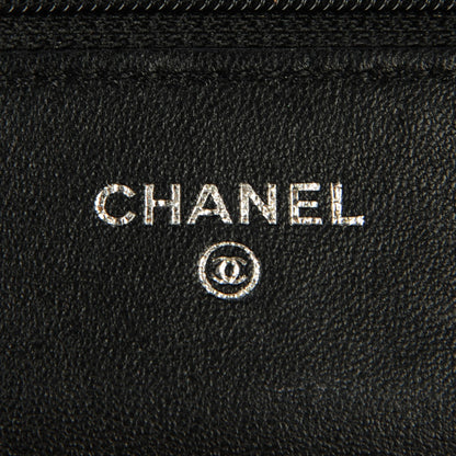 Chanel Lambskin Quilted Wallet On Chain WOC Black 6 of 8