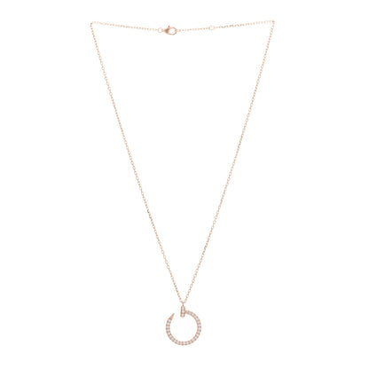 Cartier 18K Pink Gold Diamond Juste Un Clou Paved Pendant Necklace 3 of 6