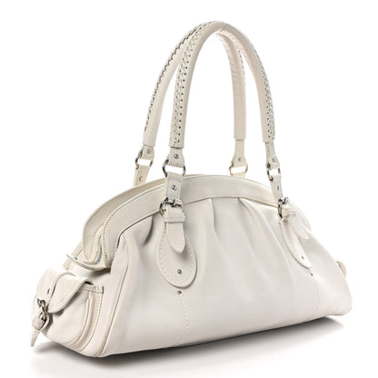 Christian Dior Calfskin My Dior Frame Pocket Satchel White 3 of 12