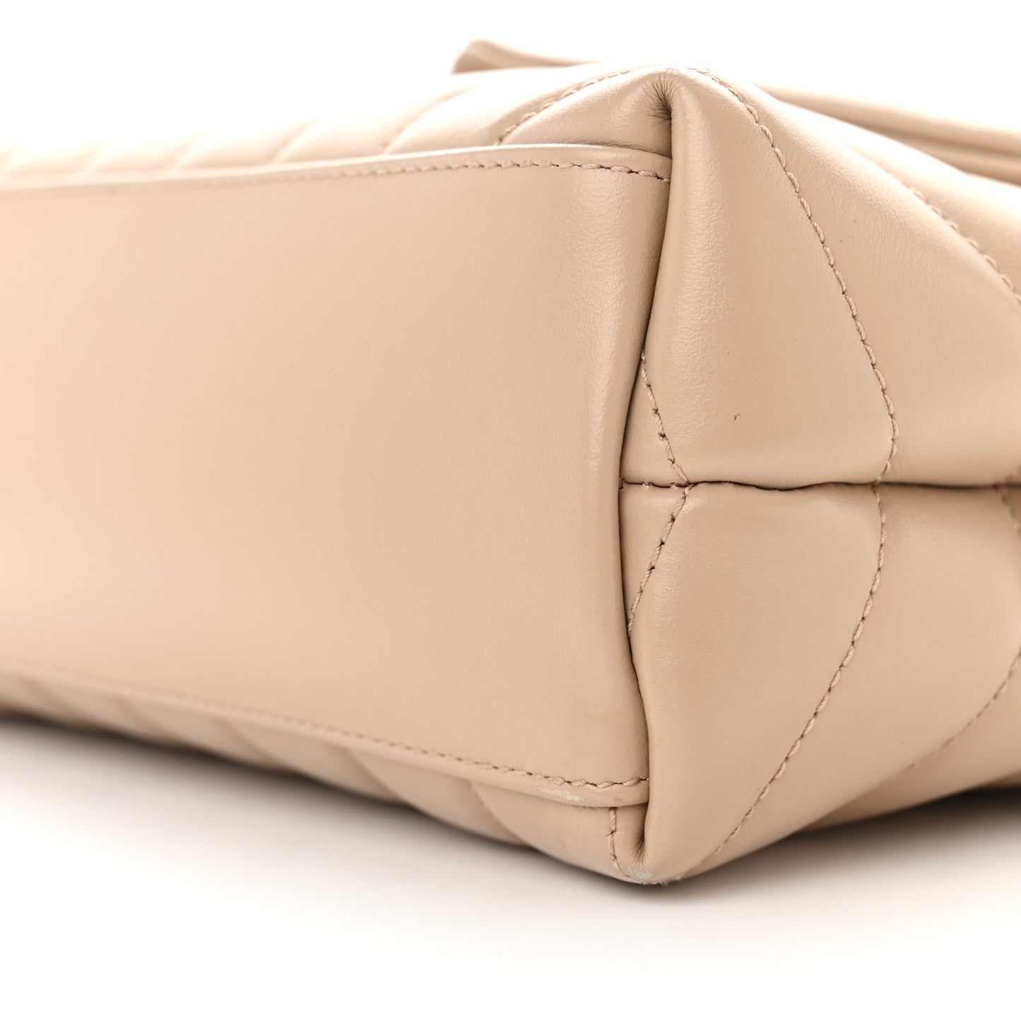 Calfskin Y Quilted Monogram Small Loulou Chain Satchel Dark Beige