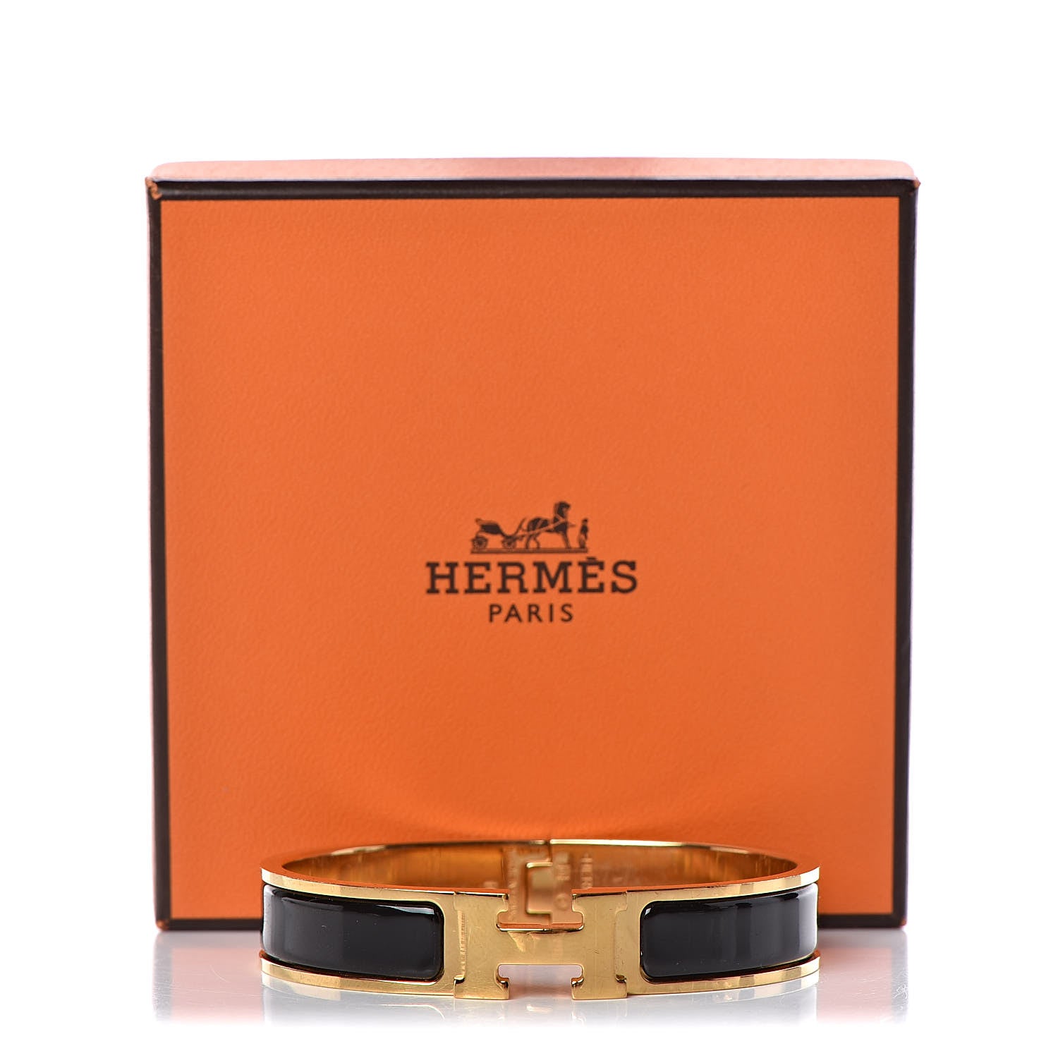 Hermes Enamel Narrow Clic Clac H Bracelet GM Black 7 of 7