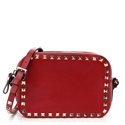 Valentino Garavani Calfskin Rockstud Camera Crossbody Bag Red 1 of 10